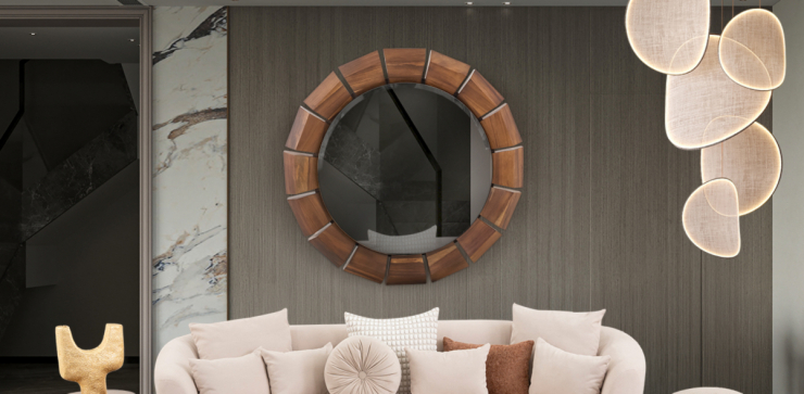 Espejo Decorativo Parota Warlis Café