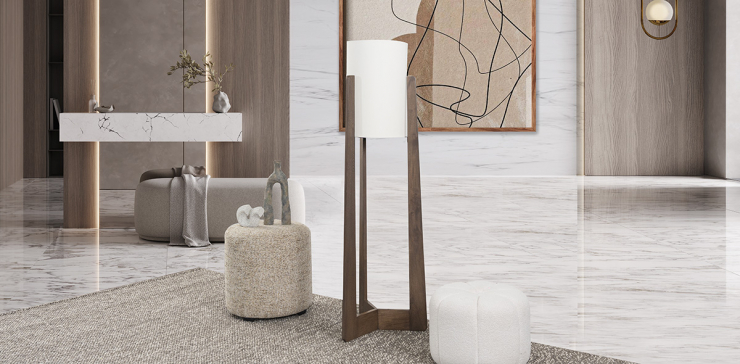 Lámpara De Piso Faro Beige