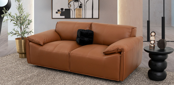 Sofá 2 Plazas Piel Meyer Café
