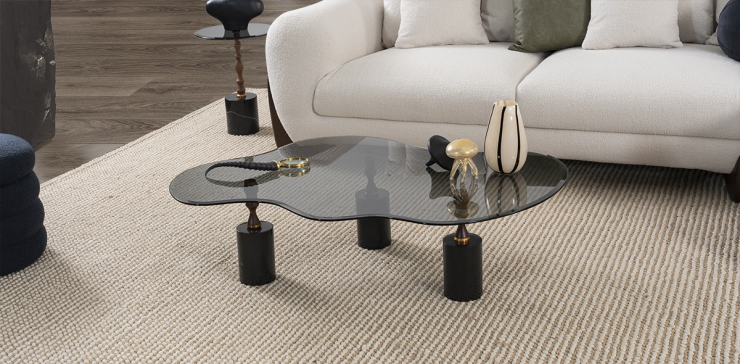 Mesa De Centro Cristal Murk Negro
