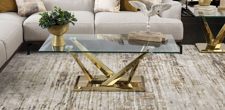 Mesa De Centro Rectangular Royal Gold LV 