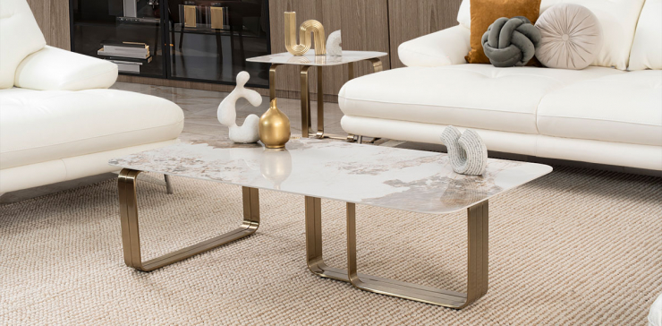 Mesa De Centro Rectangular Fall Dorado