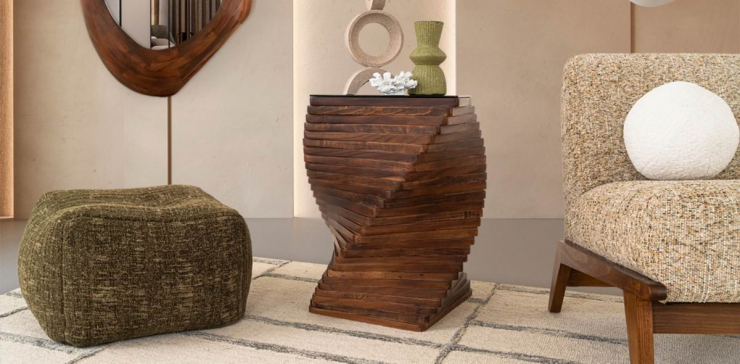 Mesa Lateral Parota Spiral Café