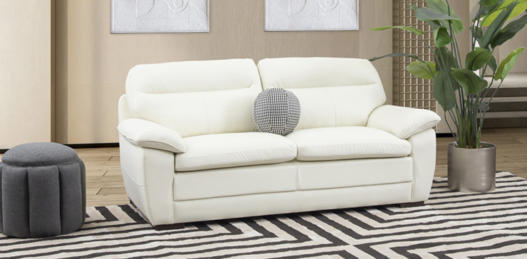 Sofá 3 Plazas Piel Match Angels Blanco (Boal)