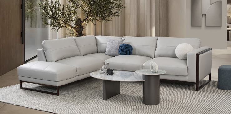 Sala Modular Izquierda Piel Avino Gris (Boal)