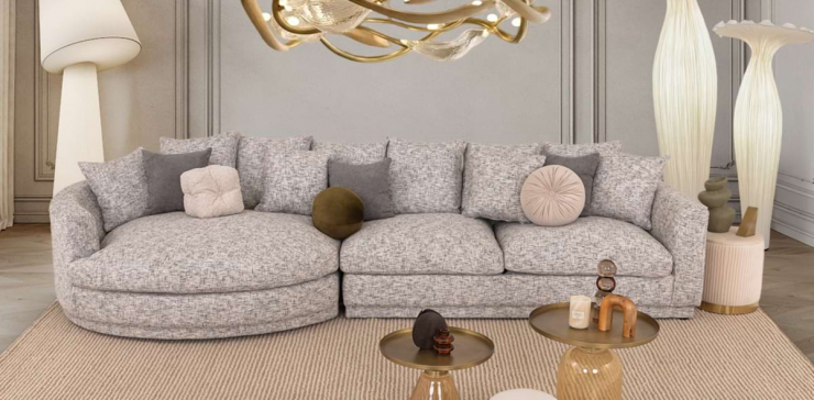 Sala En L Izquierda Rose Gris (Boal)