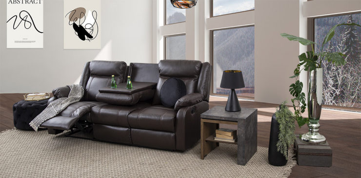 Sofá 3 Plazas Reclinable Wagner Café