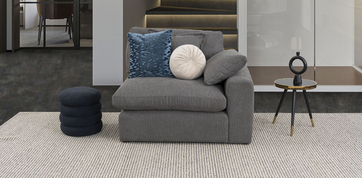 Sillón Con Brazo Derecho Romelly Gris