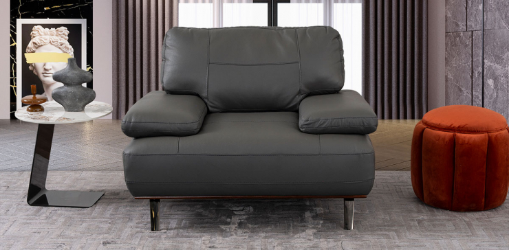 Sillón Piel Scola Gris (Boal)