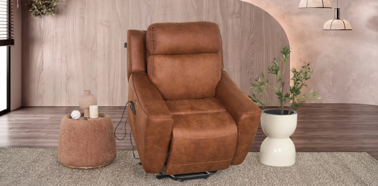 Sillón Reclinable Eléctrico Clovis Café Camel (Boal)