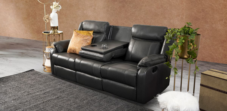 Sofá 3 Plazas Reclinable Wagner Gris